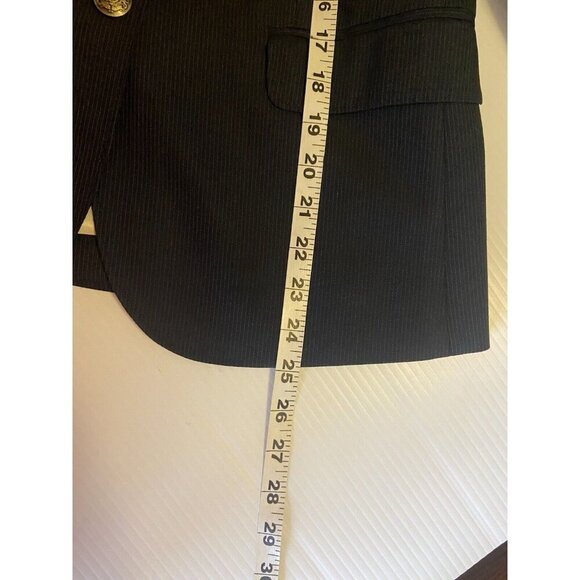 J Crew Pinstripe Wool Blazer Navy Blue Womens Jacket Two Button Size 6 Office - Picture 12 of 12
